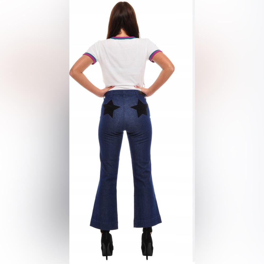 Wrangler Retro Star Flare Dark Blue Wide-Leg Jeans